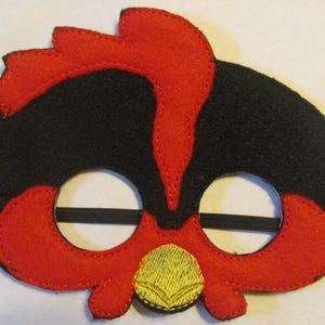 Rooster Mask - Black Rooster Photo Prop - Rooster Party Favor - Rooster Felt Mask-  Rooster Birthday Party - Rooster Farm Party Favor