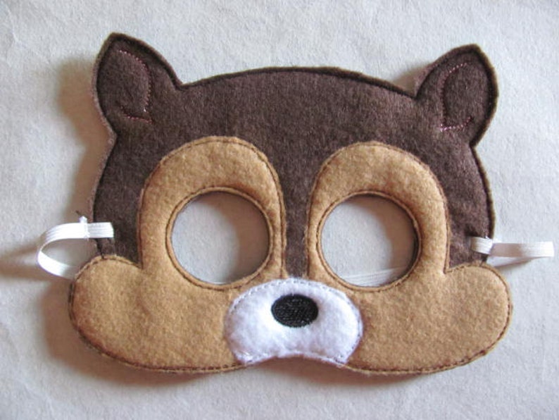 Squirrel Party Mask Squirrel Photo Prop Squirrel Party Favor Squirrel Felt Mask Squirrel Birthday Party Forest Animal Party image 1