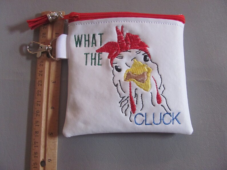 Chicken Coin Purse What The Cluck Zipper Bag Mask Bag Chicken Small Zipper Bag Chicken Organizer Bag What The Cluck Zipper Pouch