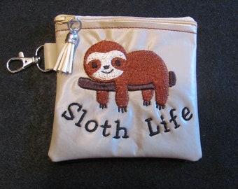 Sloth Life Zipper Bag - Sloth Mask Bag - Sloth Life Organizer Bag - Sloth Life Zipper Pouch - Sloth Small Zipper Bag - Sloth Life Coin Purse
