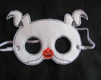 Ghost Puppy Party Mask - Ghost Photo Prop - Halloween Party Favor - Ghost Felt Halloween Mask-  Birthday Party -  Halloween Party