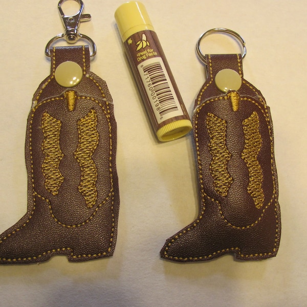 Cowboy Boot Lip Balm Holder - Cowboy Boot Lip Balm Case - Cowboy Boot Key Fob - Cowboy Boot Key Chain - Boot Accessory- Boot Bag Tag