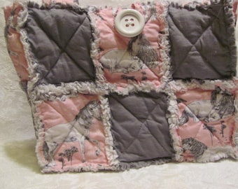 Unicorn in Pink and Gray Inspired  Handbag  Purse Small tote Shoulder Bag Unicorn inspired Gift Present for Girl Gift Bag Quilted Purse