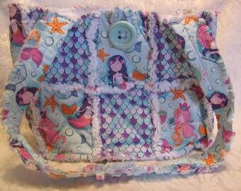 Mermaid inspired Small Purse Handbag Small Shopper School Bag  Mermaid Gift Birthday Present Gift for Girl Girls Rag Bag