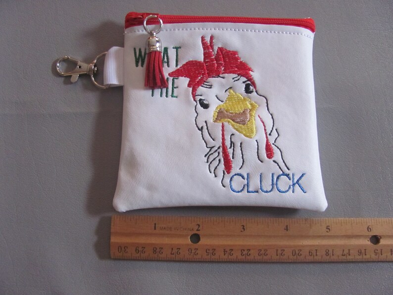 Chicken Coin Purse What The Cluck Zipper Bag Mask Bag Chicken Small Zipper Bag Chicken Organizer Bag What The Cluck Zipper Pouch