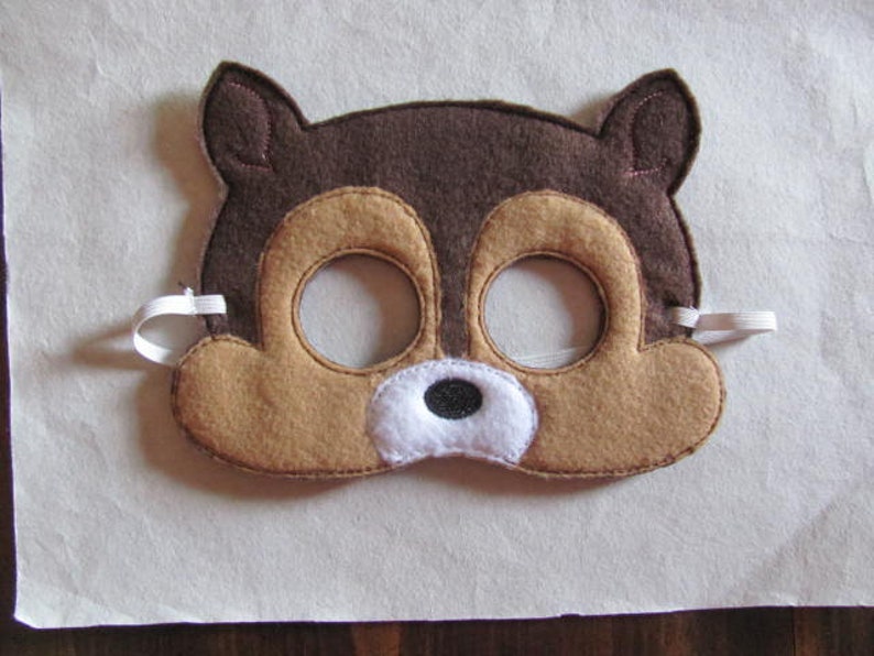 Squirrel Party Mask Squirrel Photo Prop Squirrel Party Favor Squirrel Felt Mask Squirrel Birthday Party Forest Animal Party image 2