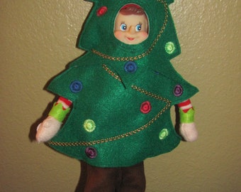 Elf Costume - Elf Shirt - Christmas Elf Christmas Tree Costume - Doll Sweater - Christmas Elf Sweater - Elf Clothes -Elf Accessories