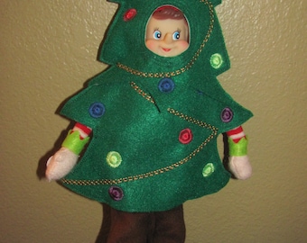 Elf Costume - Elf Shirt - Christmas Elf Christmas Tree Costume - Doll Sweater - Christmas Elf Sweater - Elf Clothes -Elf Accessories