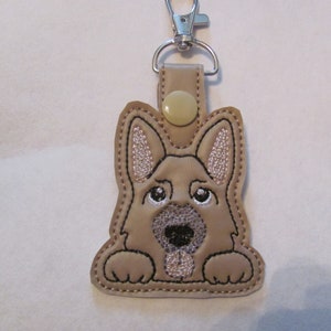 Quarter Keeper key chain, German Shepherd keychain,  quarter holder, Dog embroidered key fob, Aldi quarter keeper Shepherd Quarter Keeper