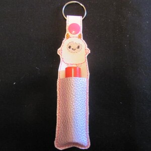 Pink Yeti Lip Balm Holder - Yeti Lipbalm Holder - Pink Yeti Key Fob - Pink Yeti  Lipbalm Key Chain - Yeti Lipbalm Case - Yeti Keychain