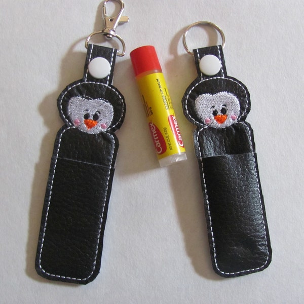 Penguin Lip Balm Holder - Penguin Lip Balm Case - Penguin Key Fob - Penguin Key Chain - Penguin Accessory- Penguin Bag Tag - Penguin Gift