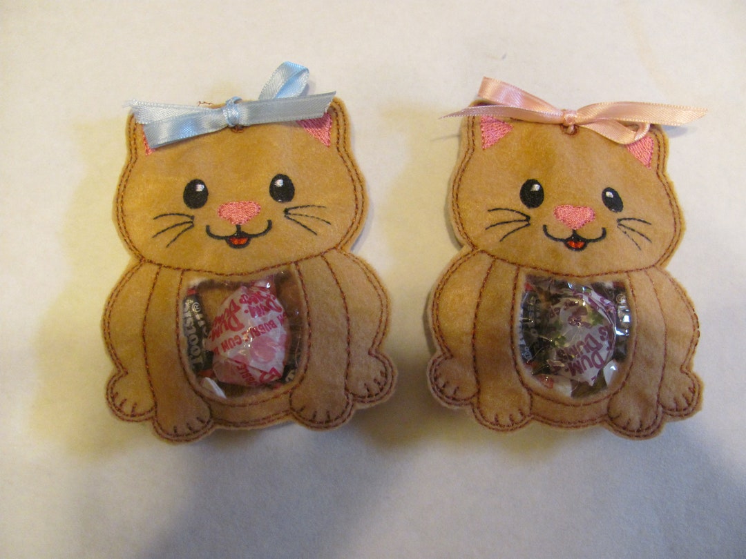 Tan Kitty Cat Treat Bags Cat Treat Bags Peek A Boo Kitty Etsy