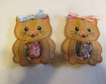Tan Kitty Cat Treat Bags - Cat Treat Bags - Peek A Boo Kitty Treat Bags - Small Kitty  - Cat Gift Bags - Kitty Party Favor