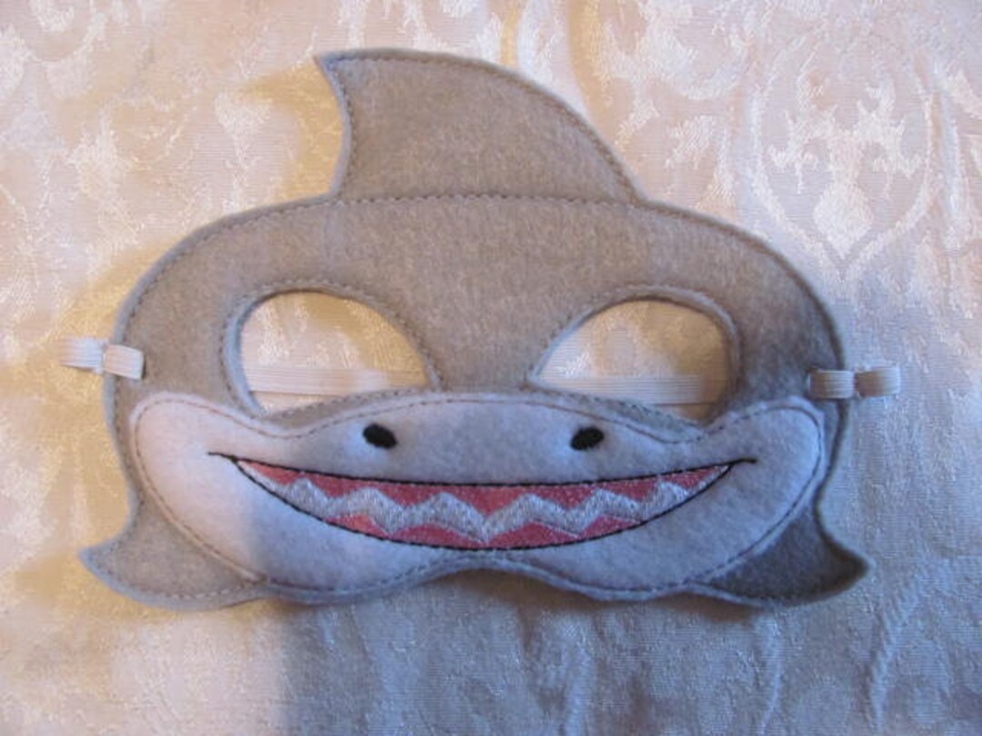 Gray Shark Party Masks Shark Photo Prop Felt Mask Birthday Present Pretend  Play Dress up Mask Shark Gift Shark Party Favor 