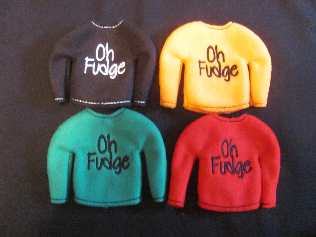 Elf Sweater Elf Shirt Oh Fudge Elf Sweater Doll Sweater Christmas Elf