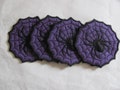 Halloween Coaster Set - Spider Coaster Set - Spider Web Coaster Set - Halloween Mug Rug - Spider Mug Rugs - Spider Web Mug Rugs - Purple Web