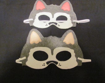 Husky Felt Party Mask - Gray Husky Photo Prop - 2 sizes- Gray Husky Party Favor -Gray Dog Mask for Halloween - Husky Birthday Party