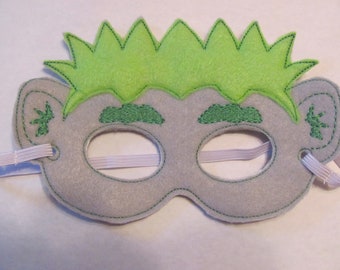 Troll Party Mask - Troll Photo Prop - Gray Troll Party Favor - Troll Felt Mask- Troll Birthday Party - Fantasy Themed Party