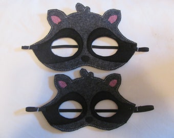 Raccoon Party Mask - 2 Sizes - Raccoon Photo Prop - Raccoon Party Favor - Raccoon Birthday Party -Animal Party Mask - Raccoon Felt Mask