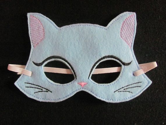 Kids Cat Mask Felt Mask Kitty White , Black Costume Dress up Halloween  Pretend Play 