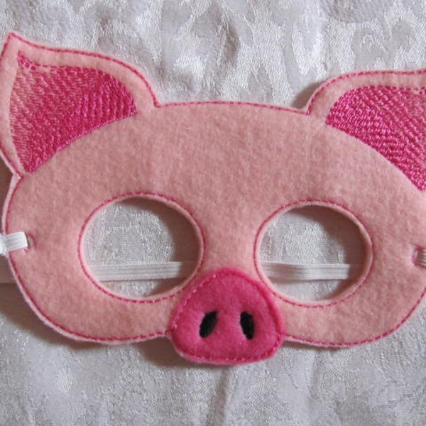 Pig Felt Party Mask - Pig Photo Prop - Pig Party Favor - Pig for Halloween - Pig Birthday Party - Farm Animal Party - Year of the Pig