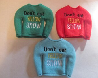 Elf Sweater - Elf Shirt - Don't Eat Yellow Snow Elf Sweater - Doll Sweater - Christmas Elf Sweater - Elf Clothes - Elf Accessories