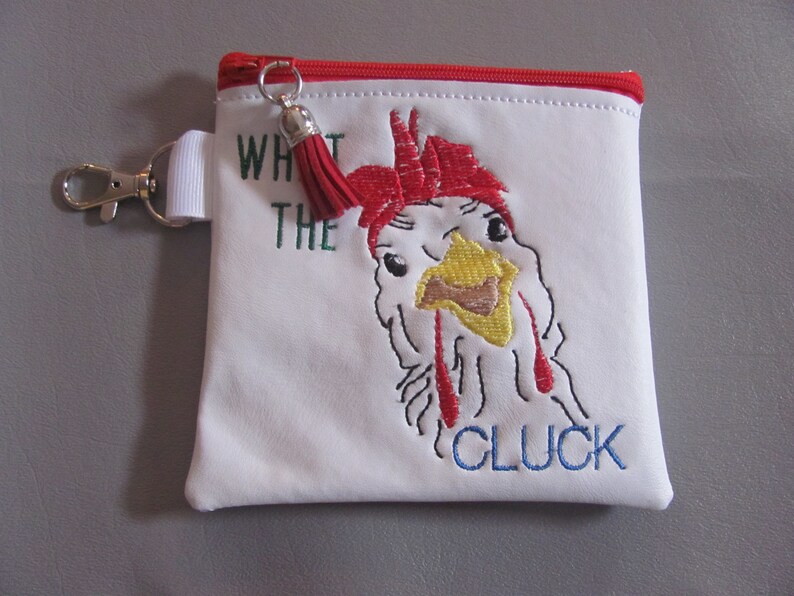Chicken Coin Purse What The Cluck Zipper Bag Mask Bag Chicken Small Zipper Bag Chicken Organizer Bag What The Cluck Zipper Pouch