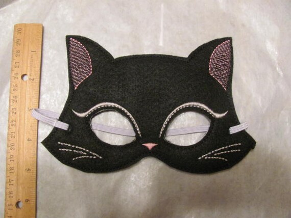 Kids Cat Mask Felt Mask Kitty White , Black Costume Dress up Halloween  Pretend Play 