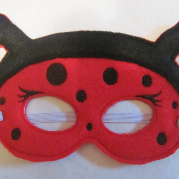 Ladybug Party Mask -  Ladybug Photo Prop - Ladybug Party Favor - Ladybug Birthday Party - Bug Party Mask - Insect Felt Mask - Insect Party