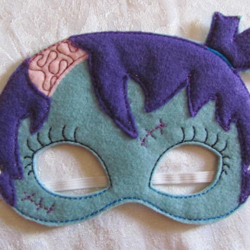 Zombie Felt Party Mask Zombie Photo Prop Zombie Party Etsy