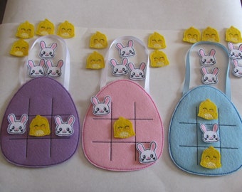 Tic Tac Toe Game - Easter Tic Tac Toe - Take Along Game - Easter Basket Stuffer - Tic Tac Toe Game and Egg Case - Learning Game