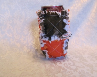 Realtree Camo and Hunter Orange Inspired 12oz Beer/Pop Can Cover / Cozy / Cozie/ Can Holder/ Beer Cozy Rag Quilted