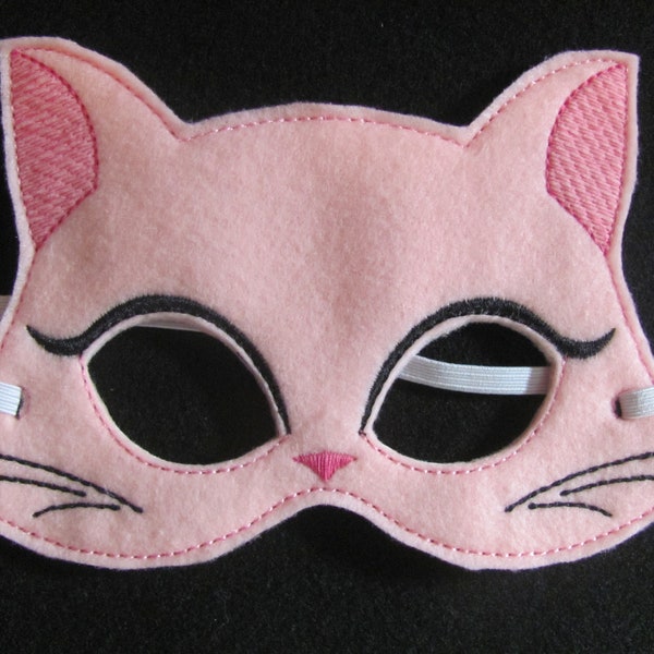 Pink Kitty Cat Party Masks- Kitty Cat Photo Prop - Pink Cat Felt Mask - Pink Cat Halloween Mask - Pretend Play - Party Favor