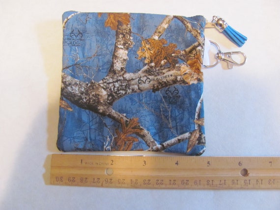 Blue Realtree Camo Zipper Bag - Mask Bag - Organizer Bag