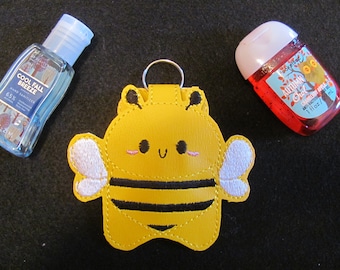 Bee Hand Sanitizer Holder - Honey Bee Hand Sanitizer Case - Bumble Bee keyring Sanitizer Holder -Bee  Holder