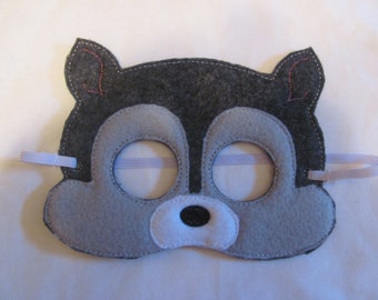 Gray Squirrel Party Mask - Gray Squirrel Photo Prop - Squirrel Party Favor - Squirrel Felt Mask- Squirrel Birthday Party - Halloween Mask