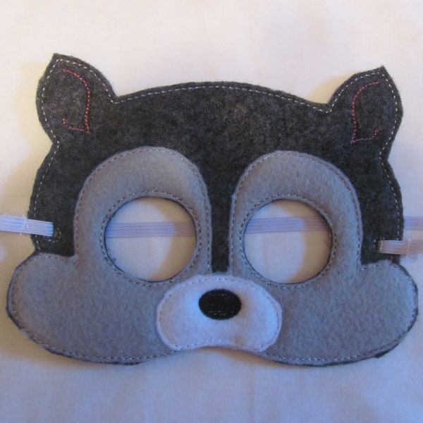 Gray Squirrel Party Mask - Gray Squirrel Photo Prop - Squirrel Party Favor - Squirrel Felt Mask- Squirrel Birthday Party - Halloween Mask