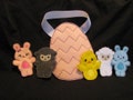 Easter Friends Finger Puppet Set - Pink Easter Finger Puppet Set - Quiet Time Set - Easter Take Along Set - Easter Basket Gift
