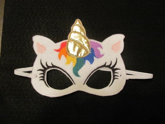 Unicorn Party Mask - Rainbow Unicorn Party Masks- Unicorn Photo Prop - Felt Mask -  Pretend Play - Dress Up Mask - Unicorn Gift