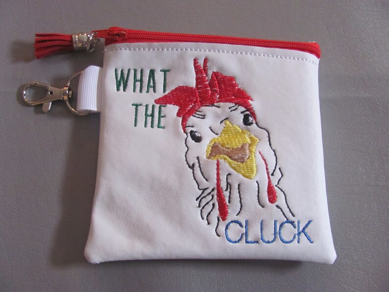 Chicken Coin Purse What The Cluck Zipper Bag Mask Bag Chicken Small Zipper Bag Chicken Organizer Bag What The Cluck Zipper Pouch