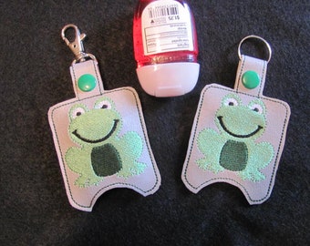 Frog Hand Sanitizer Holder -  Green Frog Hand Sanitizer Holder - Frog Clip On Sanitizer Holder - Frog Keychain - Frog Holder