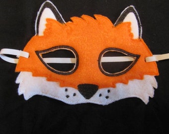 Fox Party Mask - Fox  Photo Prop - Fox Party Favor - Fox Felt Mask- Fox Birthday Party - Animal Party - Forest Animal Party Favor