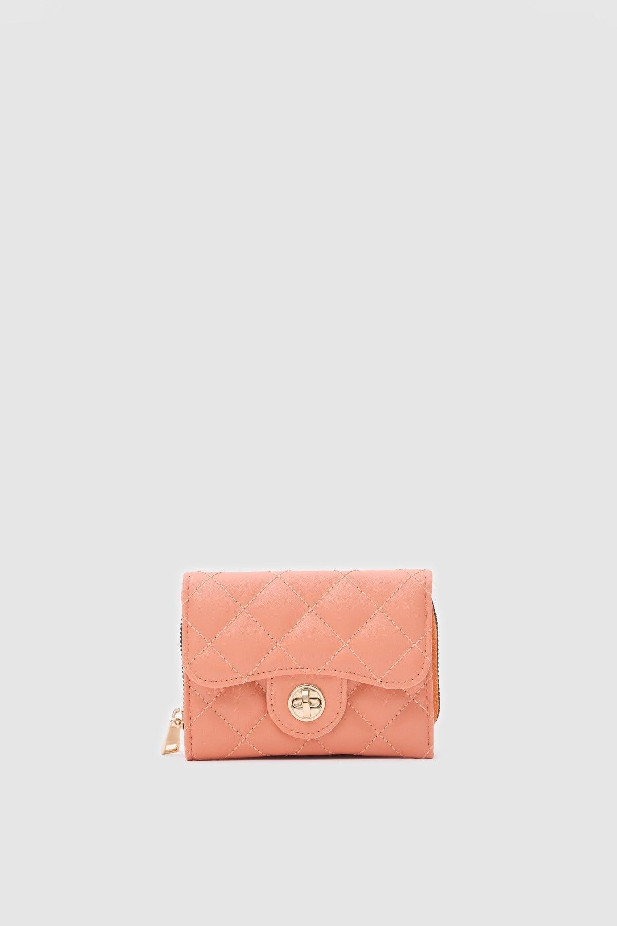 Quilted Vegan Leather Wallet, Compact Card Holder, Minimal Zip Coin Purse
