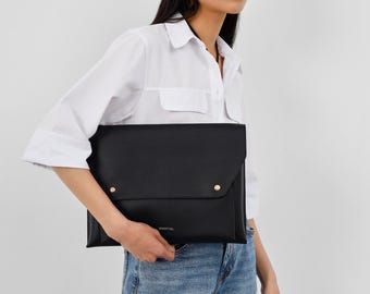 Funda para portátil de 13 pulgadas, bolso para portátil de piel vegana, funda para MacBook, funda para tableta, funda minimalista para portátil, bolso de trabajo, regalo para ella.