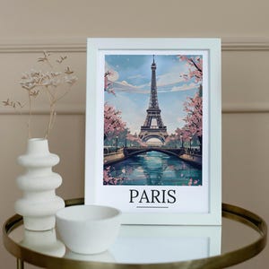 DIGITAL Paris travel art - Paris Skyline Matte Vertical Poster, Vintage Wall Art, Home Decor, Travel Gift, French Aesthetic, Spring Decor