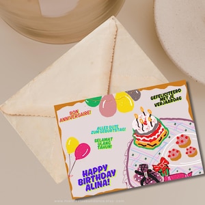 Cartão de aniversário exclusivo desenhado à mão - Design personalizado para impressão, Cartão de aniversário com arte de rabiscos - Ilustração personalizada para um cartão-presente memorável