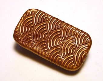 MINI Pill Box Bronze Art Deco Style Purse Accessory Retro Design Metal Slide Top Tin Vitamin Holder Handmade Gift FREE Velvet Gift Pouch