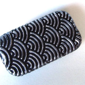 MINI Pill Box Art Deco Black-Silver Purse accessory Retro design Metal slide top tin Perfect handmade unisex gift FREE Velvet Gift Pouch