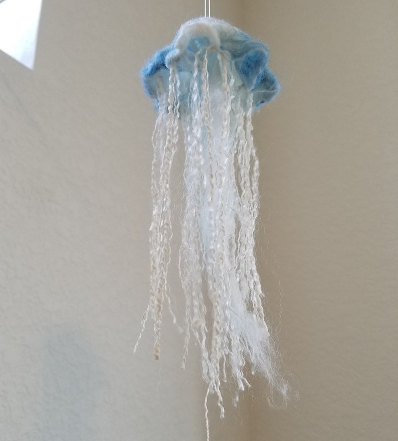 Wet felted jellyfish blue jellyfish needle felted Etsy