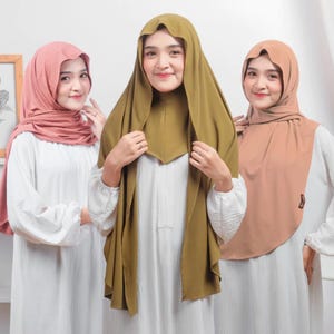 Queela Hijab ovale istantaneo in pashmina con copricollo interno / Hijab in jersey di alta qualità / Foulard musulmano a copertura totale / Pashmina dallo stile modesto